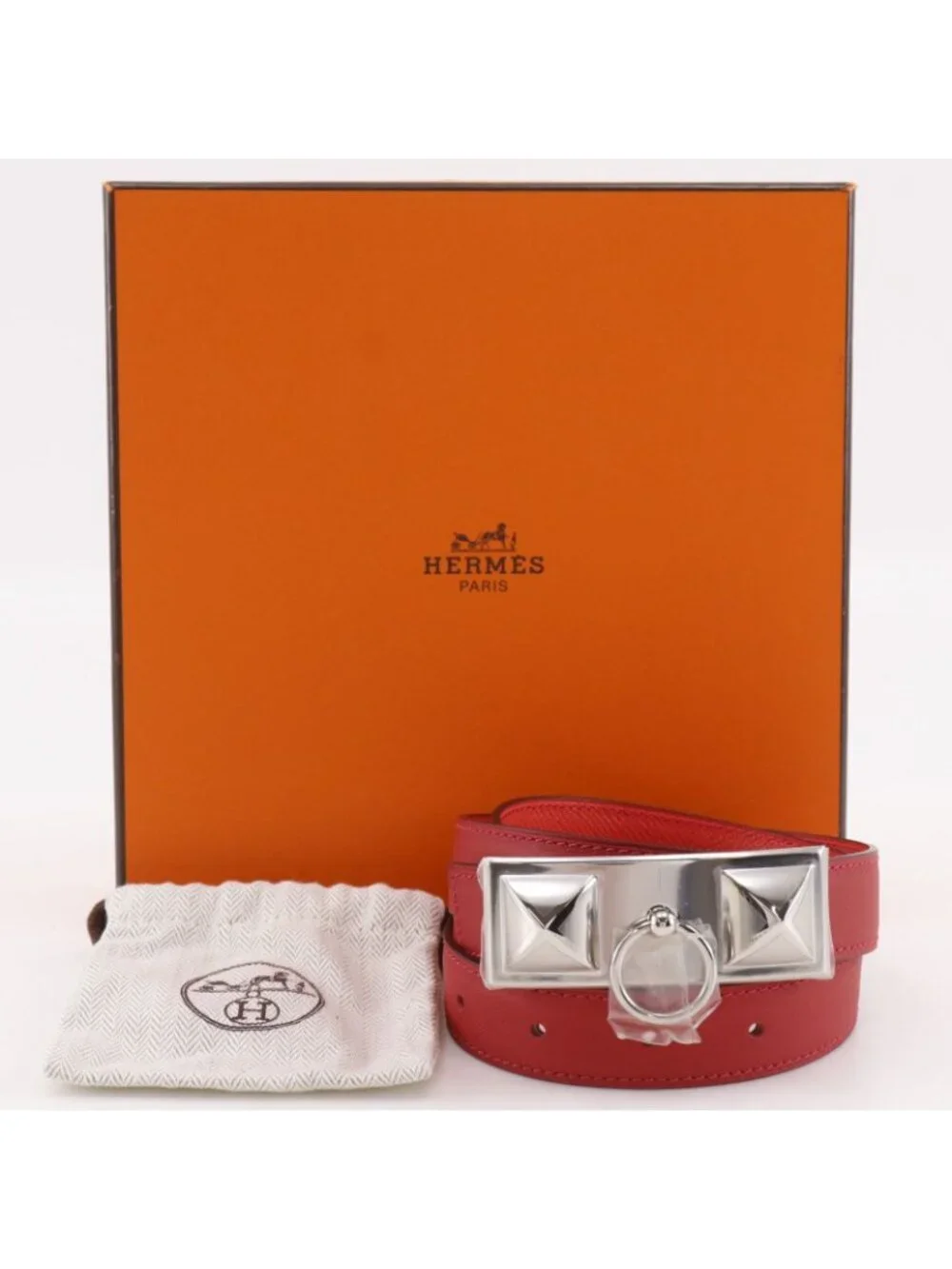 Hermes Rival Reversible Swift Veau Metal Red Belt